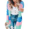 imageECOWISH Women Cardigan Sweaters Long Floral Striped Winter Fall Long Sleeve Open Front Cozy Knitted Daisy Fuzzy Coats Outwear68 Blue