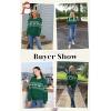 image:imageECOWISH Bow Sweater Women Valentine Casual Long Sleeve Knit Tops Crew Neck Jumper Pullover Oversized Outfit Fall Winter 2026Green