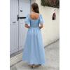 image:imageECOWISH Womens Summer Maxi Dresses 2026 Casual Flutter Short Sleeve Twist Front Long Flowy Wedding Guest Dress with Pockets482sky Blue