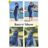 image:imageECOWISH Summer Maxi Dress for Women Casual Flowy V Neck Short Sleeve A Line Empire Waist Tiered Long Dresses with Pockets63gray Blue
