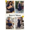 image:imageECOWISH Summer Maxi Dress for Women Casual Flowy V Neck Short Sleeve A Line Empire Waist Tiered Long Dresses with PocketsNavy Blue