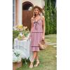 image:imageECOWISH Women 2026 Summer Dresses Tie Front VNeck Spaghetti Strap Button Down ALine Backless Swing Midi Dress432 Pink