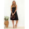 image:imageECOWISH Women 2026 Summer Dresses Tie Front VNeck Spaghetti Strap Button Down ALine Backless Swing Midi Dress494 Black