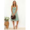 image:imageECOWISH Women 2026 Summer Dresses Tie Front VNeck Spaghetti Strap Button Down ALine Backless Swing Midi Dress494 Light Green