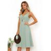 image:imageECOWISH Women 2026 Summer Dresses Tie Front VNeck Spaghetti Strap Button Down ALine Backless Swing Midi Dress494 Light Green
