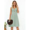 image:imageECOWISH Women 2026 Summer Dresses Tie Front VNeck Spaghetti Strap Button Down ALine Backless Swing Midi Dress494 Light Green