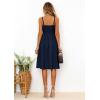 image:imageECOWISH Women 2026 Summer Dresses Tie Front VNeck Spaghetti Strap Button Down ALine Backless Swing Midi Dress494 Navy Blue