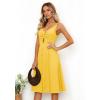 image:imageECOWISH Women 2026 Summer Dresses Tie Front VNeck Spaghetti Strap Button Down ALine Backless Swing Midi Dress494 Yellow