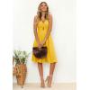 image:imageECOWISH Women 2026 Summer Dresses Tie Front VNeck Spaghetti Strap Button Down ALine Backless Swing Midi Dress494 Yellow