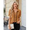 image:imageECOWISH Womens Button Down Shirt  Peter Pan Collar Cotton Blouse Summer Dressy Short Sleeve Loose Fit Work TopsOrange