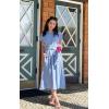 image:imageECOWISH Womens Casual Midi Dresses Solid V Neck Short Sleeve Button Shirt Belted Dress with Pockets for Spring Summer 2026Alight Blue