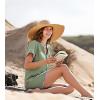 image:imageECOWISH Womens Summer 2 Piece Outfit VNeck Babydoll Top amp Shorts Set Lightweight Lounge Set for Beach Vacation Casua WearArmy Green
