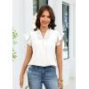 image:imageECOWISH Womens Summer Tops Dressy Casual Ruffle V Neck Short Sleeve Blouses Swiss Dot Flowy Shirt Trendy 2026White
