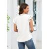 image:imageECOWISH Womens Summer Tops Dressy Casual Ruffle V Neck Short Sleeve Blouses Swiss Dot Flowy Shirt Trendy 2026White