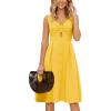 image:imageECOWISH Women 2026 Summer Dresses Tie Front VNeck Spaghetti Strap Button Down ALine Backless Swing Midi Dress494 Yellow
