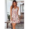 image:imageECOWISH Summer Dresses for Women 2026 VNeck Spaghetti Strap Bowknot Backless Sleeveless Lace Mini Swing Skater Dress3450 Red