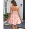 image:imageECOWISH Summer Dresses for Women 2026 VNeck Spaghetti Strap Bowknot Backless Sleeveless Lace Mini Swing Skater Dress3488orange