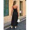 image:imageECOWISH Womens Summer Strapless Maxi Dress 2026 Off Shoulder Hollow Out Smocked A Line Tube Tiered Long Dresses3496 Black