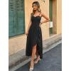 image:imageECOWISH Womens Summer Strapless Maxi Dress 2026 Off Shoulder Hollow Out Smocked A Line Tube Tiered Long Dresses3496 Black