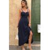 image:imageECOWISH Womens Summer Strapless Maxi Dress 2026 Off Shoulder Hollow Out Smocked A Line Tube Tiered Long Dresses3496 Navy Blue