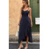 image:imageECOWISH Womens Summer Strapless Maxi Dress 2026 Off Shoulder Hollow Out Smocked A Line Tube Tiered Long Dresses3496 Navy Blue