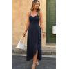 image:imageECOWISH Womens Summer Strapless Maxi Dress 2026 Off Shoulder Hollow Out Smocked A Line Tube Tiered Long Dresses3496 Navy Blue
