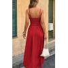 image:imageECOWISH Womens Summer Strapless Maxi Dress 2026 Off Shoulder Hollow Out Smocked A Line Tube Tiered Long Dresses3496 Red