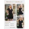image:imageECOWISH Summer Dresses for Women 2026 Lace Hollow Out V Neck Short Sleeve Ruffle Casual Beach Vacation ALine Mini DressBlack