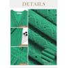 image:imageECOWISH Summer Dresses for Women 2026 Lace Hollow Out V Neck Short Sleeve Ruffle Casual Beach Vacation ALine Mini DressGreen