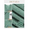 image:imageECOWISH Summer Dresses for Women 2026 Lace Hollow Out V Neck Short Sleeve Ruffle Casual Beach Vacation ALine Mini DressSage Green