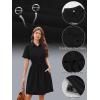 image:imageECOWISH Summer Button Mini Shirt Dresses for Women V Neck Short Sleeve Petite Work Casual Smocked Empire Waist Dress PocketsBlack