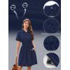 image:imageECOWISH Summer Button Mini Shirt Dresses for Women V Neck Short Sleeve Petite Work Casual Smocked Empire Waist Dress PocketsNavy Blue