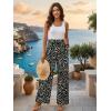 image:imageECOWISH Palazzo Pants for Women Casual Summer Loose Baggy Wide Leg Flowy High Waisted Polka Dot Trouser with Belt Pocket 2026160 Black