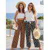 image:imageECOWISH Palazzo Pants for Women Casual Summer Loose Baggy Wide Leg Flowy High Waisted Polka Dot Trouser with Belt Pocket 2026160 Black