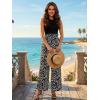 image:imageECOWISH Palazzo Pants for Women Casual Summer Loose Baggy Wide Leg Flowy High Waisted Polka Dot Trouser with Belt Pocket 2026160 Black Lightning