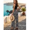 image:imageECOWISH Palazzo Pants for Women Casual Summer Loose Baggy Wide Leg Flowy High Waisted Polka Dot Trouser with Belt Pocket 2026160 Black Lightning