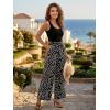 image:imageECOWISH Palazzo Pants for Women Casual Summer Loose Baggy Wide Leg Flowy High Waisted Polka Dot Trouser with Belt Pocket 2026160 Black Lightning