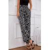 image:imageECOWISH Palazzo Pants for Women Casual Summer Loose Baggy Wide Leg Flowy High Waisted Polka Dot Trouser with Belt Pocket 2026160 Black Lightning