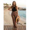 image:imageECOWISH Palazzo Pants for Women Casual Summer Loose Baggy Wide Leg Flowy High Waisted Polka Dot Trouser with Belt Pocket 2026160 Brown