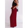 image:imageECOWISH Palazzo Pants for Women Casual Summer Loose Baggy Wide Leg Flowy High Waisted Polka Dot Trouser with Belt Pocket 2026160 Red