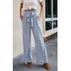 image:imageECOWISH Palazzo Pants for Women Casual Summer Loose Baggy Wide Leg Flowy High Waisted Polka Dot Trouser with Belt Pocket 2026Light Blue