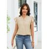 image:imageECOWISH Womens Summer Tops Dressy Casual Ruffle V Neck Short Sleeve Blouses Swiss Dot Boho Flowy Shirts 2026Beige