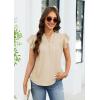 image:imageECOWISH Womens Summer Tops Dressy Casual Ruffle V Neck Short Sleeve Blouses Swiss Dot Boho Flowy Shirts 2026Beige