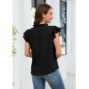 image:imageECOWISH Womens Summer Tops Dressy Casual Ruffle V Neck Short Sleeve Blouses Swiss Dot Boho Flowy Shirts 2026Black