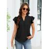 image:imageECOWISH Womens Summer Tops Dressy Casual Ruffle V Neck Short Sleeve Blouses Swiss Dot Boho Flowy Shirts 2026Black