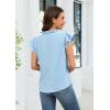 image:imageECOWISH Womens Summer Tops Dressy Casual Ruffle V Neck Short Sleeve Blouses Swiss Dot Boho Flowy Shirts 2026Light Blue
