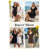 image:imageECOWISH Twist Front Mini Summer Dresses for Women Short Flutter Sleeve Casual Flowy V Neck Tie Back A Line Dress with Pockets01black