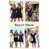 image:imageECOWISH Twist Front Mini Summer Dresses for Women Short Flutter Sleeve Casual Flowy V Neck Tie Back A Line Dress with Pockets01navy Blue