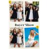 image:imageECOWISH Twist Front Mini Summer Dresses for Women Short Flutter Sleeve Casual Flowy V Neck Tie Back A Line Dress with Pockets01white