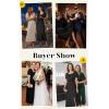 image:imageECOWISH Women Maxi Dresses Cocktail Party Wedding Guest Formal Pleated Long Dress Short Sleeve Slit Empire Waist Evening Gown93black